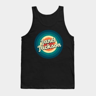 Graphic Janet Name Retro Vintage Circle Tank Top